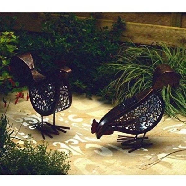 Koppeltje Kippen Met Verlichting Op Zonne-energie 4 Koppeltje Kippen Met Verlichting Op Zonne-energie - Afbeelding 2